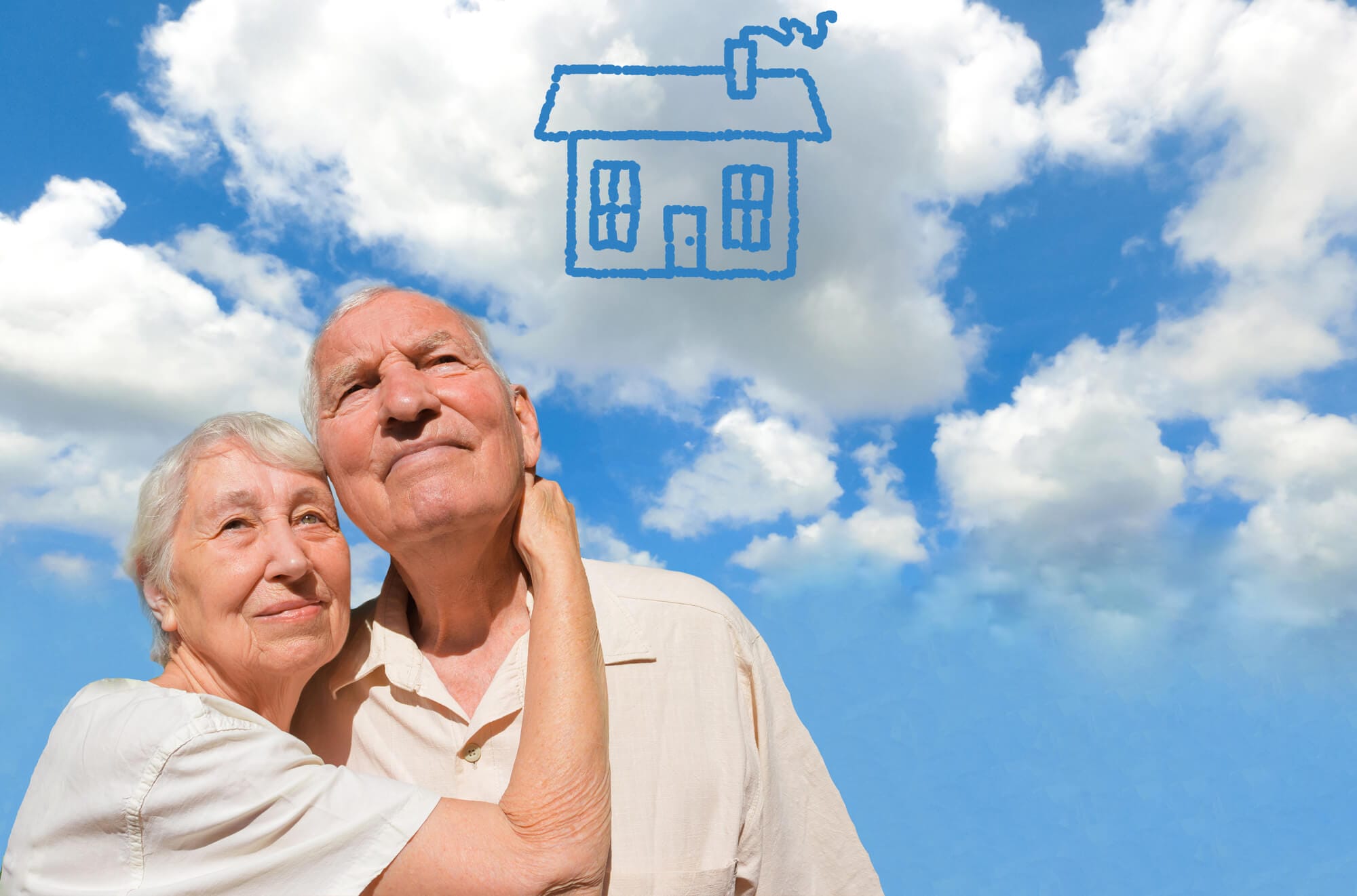 couple imagining their ideal dream home for retirement